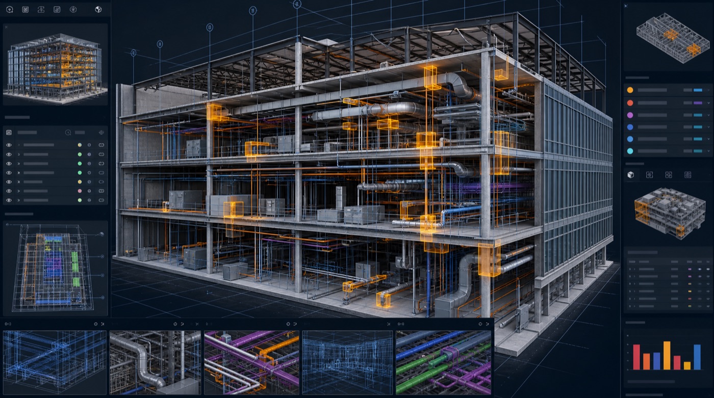 BIM coordination model with MEP systems